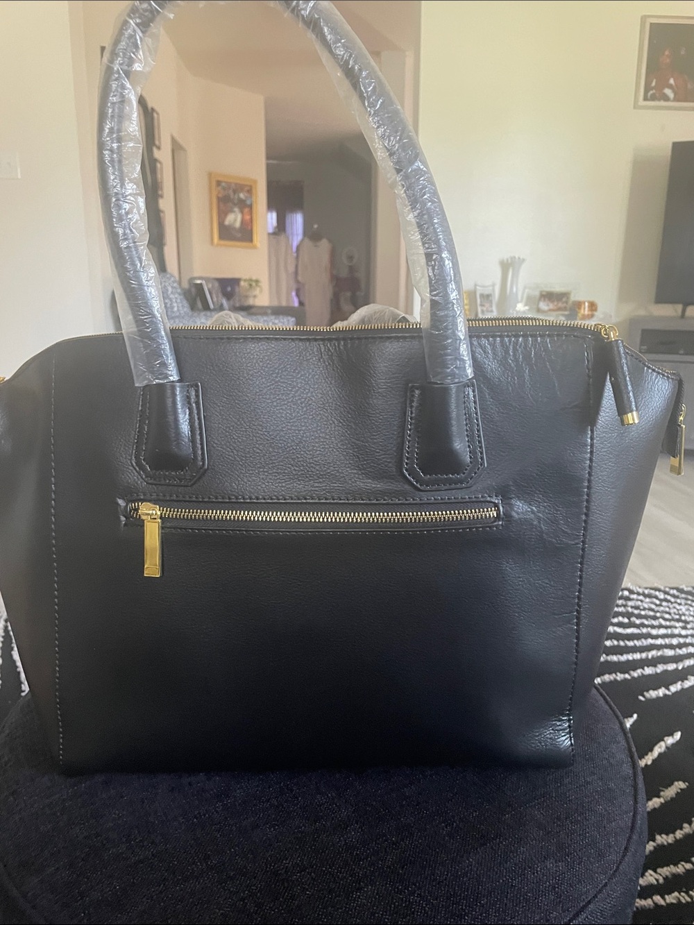 Joy & Iman Best Friend City Satchel Tote Authentic Genuine Pebbled Leather-NWOT